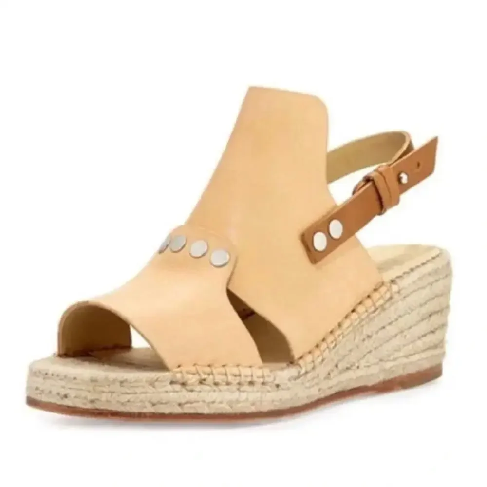 RAG & BONE Sayre Ii Espadrille Wedges - Tan - Sandals - Size 6